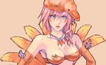  blue_eyes breasts chocolina chocolina_(cosplay) cleavage cosplay feathers final_fantasy final_fantasy_xiii final_fantasy_xiii-2 lightning_farron medium_breasts pink_hair solo suzumaru_(abyss_iris) 