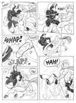  amazing balls big_penis black_and_white black_fur bovine bull cape cattle comic equine erection frottage fur gay greyscale hooves horse karno male mammal monochrome muscles penis sword_fight 