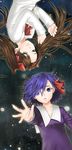  bad_id bad_pixiv_id brown_hair child dress fate/zero fate_(series) green_eyes hair_ribbon matou_sakura miaa11 multiple_girls outstretched_hand purple_eyes purple_hair ribbon short_hair toosaka_rin twintails upside-down younger 