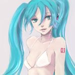  aqua_eyes aqua_hair bikini_top collarbone face hatsune_miku kno_(anahita) lips long_hair solo twintails vocaloid 