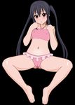  azusa black_hair cameltoe k-on! nakano_azusa nipple nipples pink spread_legs swimsuit tiny 