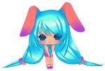  animal_ears blue_hair blush bunny chibi hatsune_miku ichocola smile solo vocaloid 