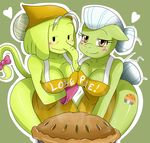  &hearts; &lt;3 adventure_time anthro anthrofied apron blush bow breasts cleavage clothed clothing crossover cutie_mark duo elephant equine female food friendship_is_magic gmilf granny_smith_(mlp) grey_hair hair horse jake mammal my_little_pony old oven_mitt pie plain_background pony princess_celestia_(mlp) smile sssonic2 tail tree_trunks 