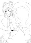  bad_id bad_pixiv_id greyscale hair_ornament hair_stick ikeda_hazuki kaku_seiga lineart monochrome shawl solo touhou 