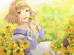  alternate_costume bad_id bad_pixiv_id blonde_hair choker collarbone dress flower green_eyes hairband highres maruishi natalia_luzu_kimlasca_lanvaldear short_hair smile solo tales_of_(series) tales_of_the_abyss yellow yellow_choker 