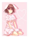  animal_ears bad_id bad_pixiv_id brown_hair bunny_ears carrot dress ikeda_hazuki inaba_tewi red_eyes short_hair solo touhou 