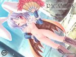  ;d alchemist_(ragnarok_online) animal_ears armlet bangs blue_gloves blurry blush boots bracelet breasts bunny_ears cape censored clenched_hand copyright_name depth_of_field dutch_angle elbow_gloves fake_animal_ears fan fingerless_gloves folding_fan fur_trim gloves hairband hand_on_hip happy highres holding ishihara_masumi jewelry laughing looking_at_viewer naked_cape navel nipples one_eye_closed open_mouth outline parted_bangs pussy ragnarok_online red_eyes short_hair silver_hair small_breasts smile solo standing wallpaper watermark web_address 