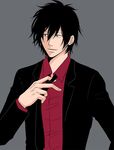  black_hair formal gintama male male_focus short_hair solo suit yamazaki_sagaru 