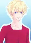  arthur_pendragon_(fate) blonde_hair blue_eyes casual fate/prototype fate_(series) male_focus rose60 solo 