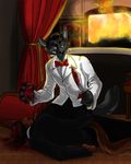  blood canine cigarette death gore knife male nazi necktie smoking suit wolf 