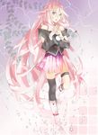  aoi_yuki bad_id bad_pixiv_id bare_shoulders blue_eyes boots braid ia_(vocaloid) long_hair looking_at_viewer mismatched_legwear off_shoulder open_mouth pink_hair pleated_skirt single_thighhigh skirt solo thigh_strap thighhighs twin_braids very_long_hair vocaloid 