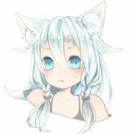  animal_ears bad_id bad_pixiv_id blue_eyes braid cat_ears face ia_(vocaloid) izumi518 kemonomimi_mode long_hair looking_at_viewer off_shoulder portrait simple_background solo twin_braids vocaloid white_hair 