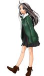  black_eyes black_hair hairband hitori_(htr_t) long_hair original simple_background solo standing walking 