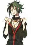  1boy character_request collar gold_eyes green_hair guilty_crown kenji_kido key male male_focus solo source_request yellow_eyes 