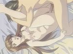  animated animated_gif bed bottomless bouncing_breasts breasts brown_hair long_hair natural_2_duo nipples sex toriumi_chisato uncensored underwear vaginal 