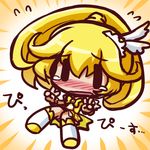  blonde_hair blush bow chibi cure_peace double_v hair_flaps ikkyuu kise_yayoi precure smile_precure! solo tears translated v wide_ponytail yellow yellow_bow 