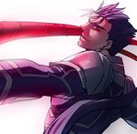  bad_id bad_pixiv_id blue_hair close-up fate/stay_night fate_(series) gae_bolg lancer long_hair male_focus polearm ponytail red_eyes solo spear weapon zihad 