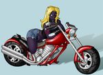  bike blonde_hair blue_eyes boots bracelet butt choker chokers clothed clothing crovirus cutoffs denim_shorts estella_griebendorf female hair jewelry jynx lipstick long_hair looking_at_viewer motorcycle nintendo pok&#233;mon pok&#233;morph pok&eacute;mon pok&eacute;morph shoes shorts sitting solo thighs vehicle video_games 