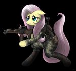  armor boots camo equine female flamethrower fluttershy_(mlp) friendship_is_magic gun horse mammal my_little_pony pegasus pony pose pouch ranged_weapon solo tail vest weapon wings 