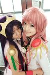  cosplay flower highres himemiya_anthy himemiya_anthy_(cosplay) photo pink_hair purple_hair revolutionary_girl_utena rose rou rou_(cosplayer) saya saya_(cosplayer) shoujo_kakumei_utena tenjou_utena tenjou_utena_(cosplay) tiara uniform 