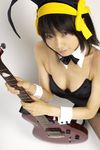  animal_ears bunny_ears cosplay fishnet_legwear fishnet_stockings fishnets guitar hair_ribbon hair_ribbons highres instrument legwear leotard matsunaga_ayaka photo ribbon suzumiya_haruhi suzumiya_haruhi_no_yuuutsu 