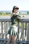  baseball_cap hat highres midriff miniskirt nagasaki_rina photo skirt sweat_shirt 