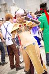  armor bikini_top boots cosplay demon_girl hanafusa_maki highres horns photo ragnarok_online silver_hair succubus 