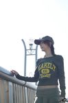  baseball_cap hat highres midriff miniskirt nagasaki_rina photo skirt sweat_shirt 