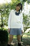  blouse cosplay highres knee_socks kneehighs nagasaki_rina photo pleated_skirt school_uniform serafuku skirt sleeveless_sweater vest 