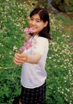  absurdres blouse cosplay flower highres juri_first photo pleated_skirt school_uniform serafuku skirt ueno_juri 