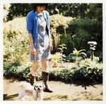  a_piacere boots cardigan dog dress highres photo print_dress ueno_juri 