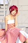  cosplay evening_gown highres hino_kahoko kiniro_no_corda kouzuki_suzuka photo red_hair redhead 
