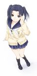  cardigan from_above kobayakawa_rinko kuuyuu love_plus school_uniform serafuku solo twintails 