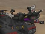  anthro beverage breasts butt cannon cyborg feline female glowing glowing_eyes goblet licking looking_at_viewer mammal master_ball nintendo panther pantheress pok&#233;mon pok&#233;morph pok&eacute;mon pose solo tank tongue tracks unknown_artist vehicle video_games wine 
