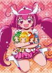  :d aoki_reika bad_id bad_pixiv_id bike_shorts blush boots character_doll choker cure_beauty cure_happy cure_march cure_peace cure_sunny doll doll_hug earrings eyelashes full_body hair_flaps heart heart_background high_heels hino_akane_(smile_precure!) hioki_akane hoshizora_miyuki jewelry kise_yayoi knee_boots long_hair magical_girl midorikawa_nao multiple_girls open_mouth pink_choker pink_eyes pink_hair pink_skirt precure shoes shorts shorts_under_skirt sitting skirt smile smile_precure! sparkle wariza 