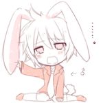  animal_ears bad_id bad_pixiv_id bunny_ears male_focus mishima_kurone monochrome selica_crimson shirokami_project tail 