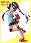  bad_id bad_pixiv_id bag black_hair boots brown_eyes cosplay eyewear_on_head k-on! kousaka_kirino kousaka_kirino_(cosplay) kurou_(quadruple_zero) long_hair nakano_azusa ore_no_imouto_ga_konna_ni_kawaii_wake_ga_nai seiyuu_connection solo sunglasses taketatsu_ayana thighhighs twintails 