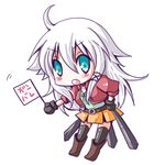  anceril_sacred chibi hand_on_hip long_hair lowres meiya_neon open_mouth original shirokami_project simple_background solo very_long_hair 