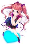  hands_clasped kashiwagi_kano looking_at_viewer md5_mismatch orange_hair original own_hands_together purple_eyes smile solo twintails wings 