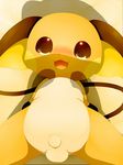  balls blush long_tail looking_at_viewer lying male nintendo nude on_back open_mouth penis pok&#233;mon pok&eacute;mon presenting raichu schnecken shadow smile solo tail uncut video_games 