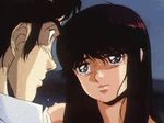  1girl 80s animated animated_gif battle_royal_high_school biting black_hair blue_eyes death eating guro lowres monster oldschool screencap skirt surprised thumbnail_surprise transformation 