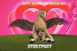  &hearts; &lt;3 3d abstract_background ambiguous_gender annastasia_von_mauzer annonymouse brown_hair english_text equine friendship_is_magic hair hearts hooves horse mammal my_little_pony original_character pegasus pony text uncanny_valley wings 