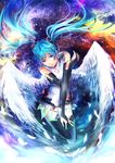  angel_wings blue_eyes detached_sleeves hatsune_miku hatsune_miku_(append) lulu_season solo thighhighs twintails vocaloid vocaloid_append wings zettai_ryouiki 