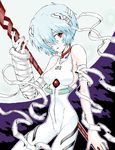  ayanami_rei bandage_over_one_eye bandages blue_hair bodysuit cast drawr full_moon hair_ornament hairclip lance_of_longinus moon neon_genesis_evangelion plugsuit red_eyes solo white_bodysuit 