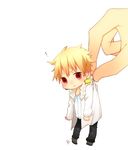  ! 1boy blonde_hair casual chibi earrings fate/stay_night fate/zero fate_(series) frown gilgamesh haine33 haine_(howling) jewelry male male_focus red_eyes short_hair solo 