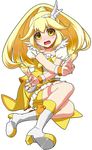  bad_id bad_pixiv_id blonde_hair blush boots bow choker cure_peace eyelashes fuji_hyorone hair_flaps kise_yayoi magical_girl ponytail precure shorts shorts_under_skirt simple_background skirt smile_precure! solo tears v white_background wide_ponytail yellow yellow_bow yellow_choker yellow_eyes yellow_shorts yellow_skirt 