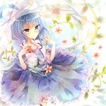  bad_id bad_pixiv_id blue_dress blue_eyes blue_hair dress flower hair_ornament hair_rings hair_stick kaku_seiga kinona leaf plant shawl smile solo touhou vest vines 