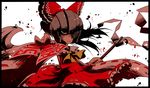  angry black_border black_eyes border bow claus crossover hair_bow hakurei_reimu helmet looking_at_viewer mother_(game) mother_3 ofuda rariatto_(ganguri) solo touhou touhou_mother 