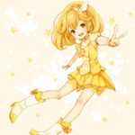  bad_id bad_pixiv_id bike_shorts blonde_hair boots bow choker cure_peace hair_flaps hair_ornament kise_yayoi long_hair magical_girl mizutamako open_mouth ponytail precure ribbon shorts shorts_under_skirt skirt smile smile_precure! solo v wide_ponytail wrist_cuffs yellow yellow_bow yellow_choker yellow_eyes yellow_shorts yellow_skirt 