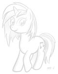  black_and_white cutie_mark equine female feral friendship_is_magic hooves horn horse mammal monochrome mr-1 musical_note my_little_pony plain_background pony sketch solo tail unicorn vinyl_scratch_(mlp) white_background 